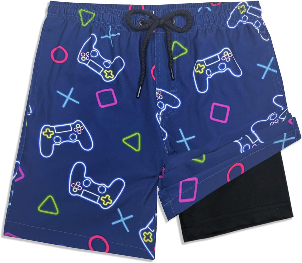 Boys Swim Trunks Soft Boxers Lined no Chafe Swimsuit Bathing Shorts Sandless Quick Dry UPF 50+ Functional Drawstring