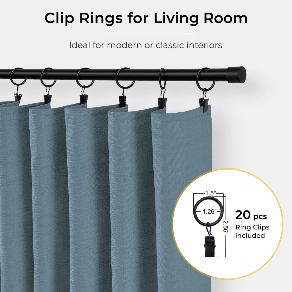 100% Blackout Curtains Black Out Curtain 102 Inch Long