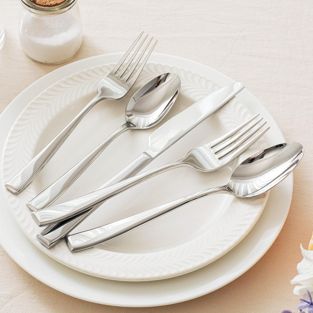 Mirror Polish Silverware Set for 8, 40-Piece 18/10 Stainless Steel Flatware Set, Dishwasher Safe Cutlery Set for