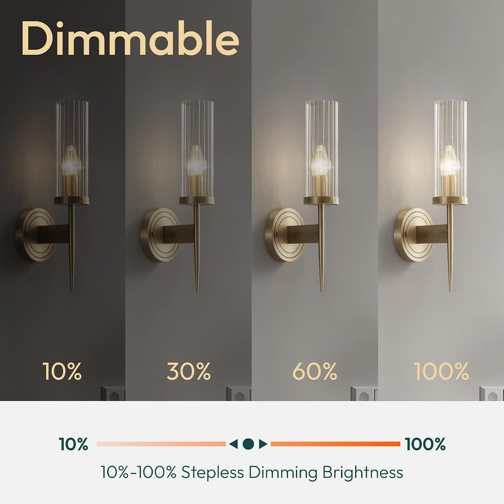 6 Pack Chandelier Light Bulbs 60W Equivalent, E26 Edison Bulb, 550LM Dimmable LED Light Bulb, 5000K Daylight White