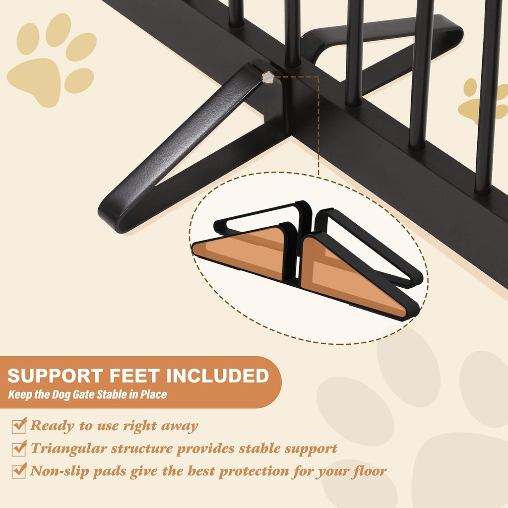 Freestanding Pet Gate for Dogs, Foldable Wooden Dog Gate, Indoor Dog Gate for Doorways, Stairs, Gates for Dogs