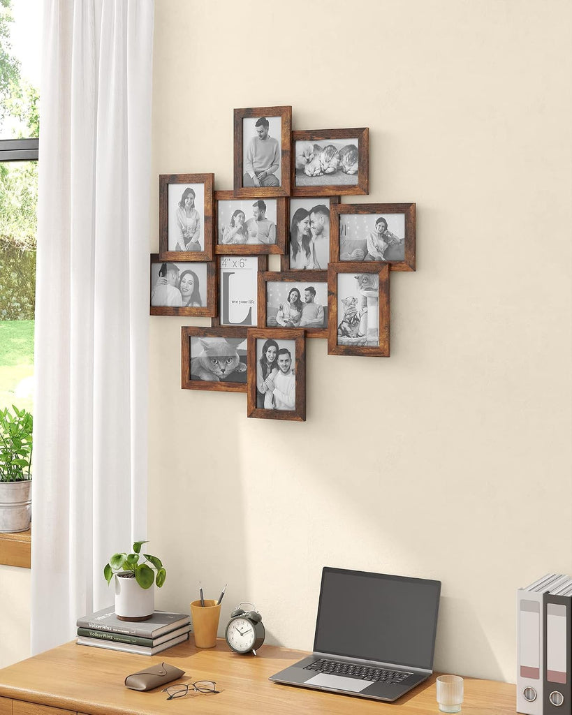 12-Pack 4 x 6 Collage Picture Frames with Glass Front | Multi Picture Frame Set for Wall Decor, Assembly Required