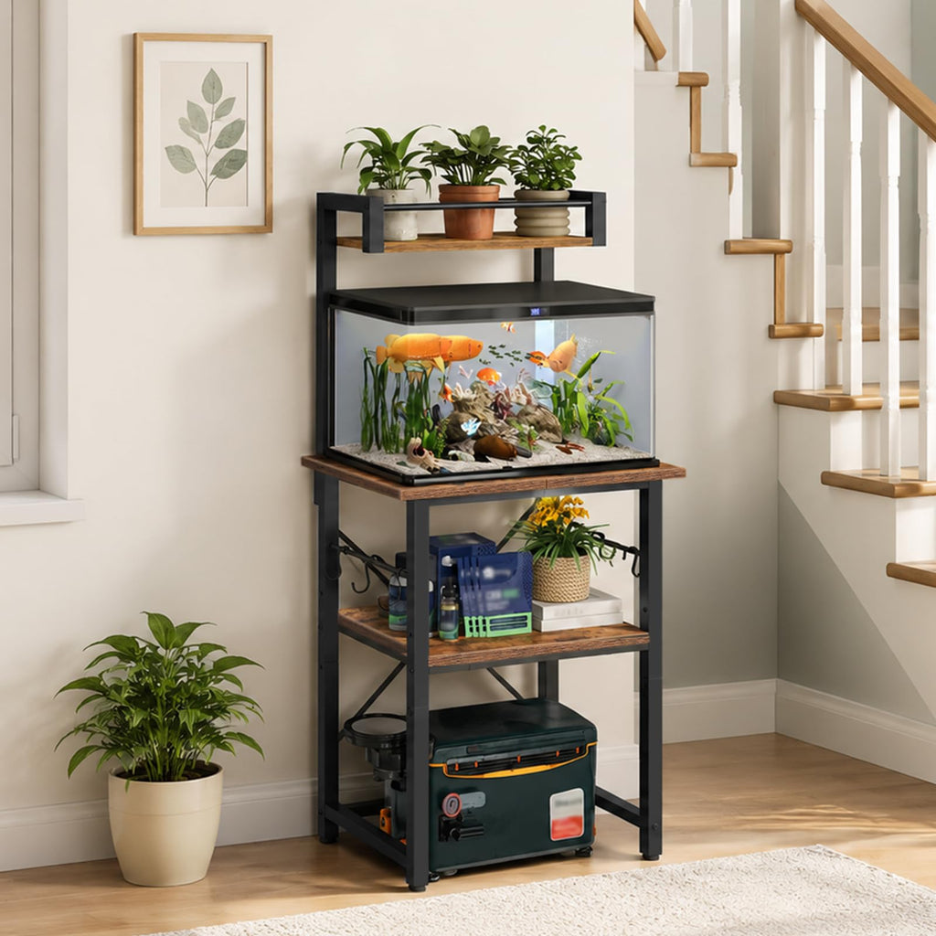 5-10 Gallon Fish Tank Stand, Aquarium Stand with Adjustable Shelf
