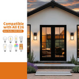 Outdoor Light Fixtures Wall Mount, Waterproof Front Porch Lights, Modern Exterior Lighting Fixtures with E26 Socket