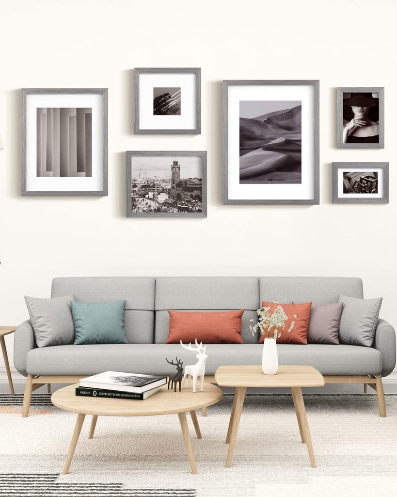 12x16 Picture Frame Made of Solid Wood with Plexiglass, Display Pictures 9x12/11x14 with Mat or 12x16 Without Mat for