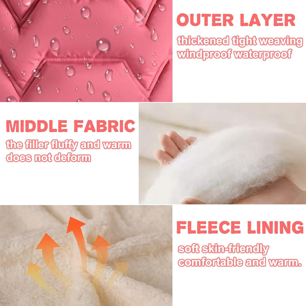 6T Toddler Girls Winter Coat Jacket Outwear Clothes Warm Overcoat Snowsuit Puffer Parka Fur Lined Hood Kids