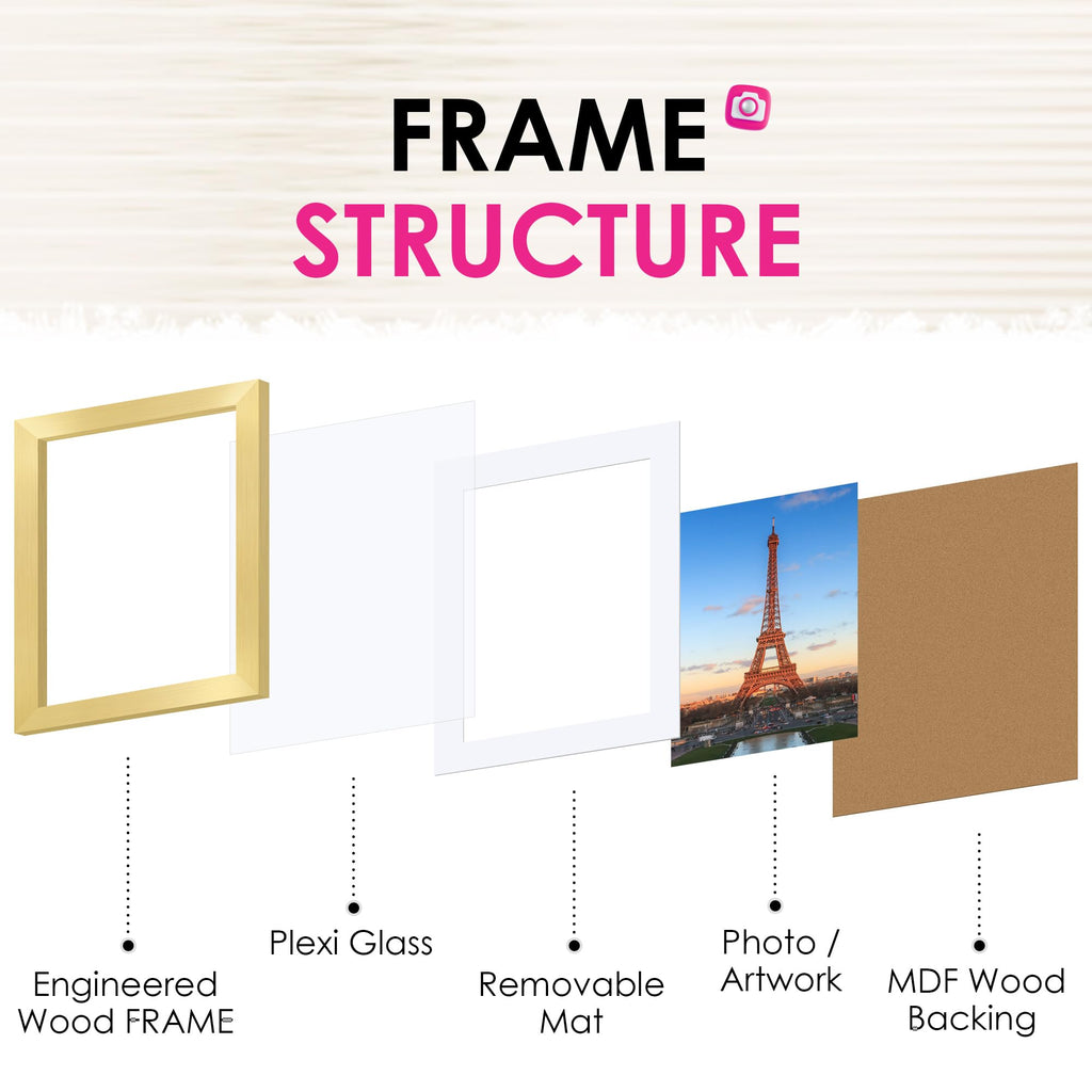 8x10 Picture Frame Bulk-6 Pack, Gold Picture Frames Collage Wall Decor, Wall & Tabletop Picture Frames, Photo Frame
