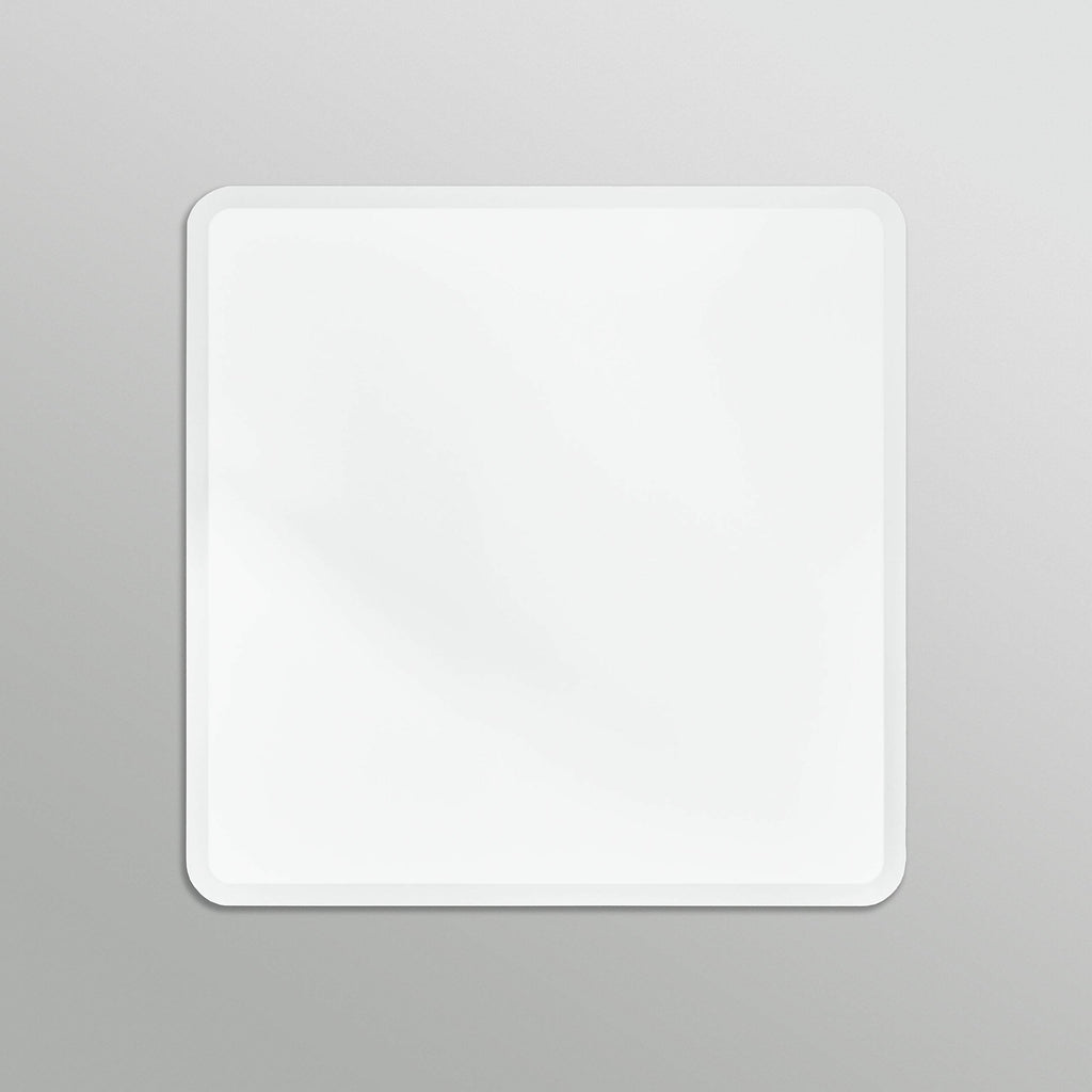30" x 30" Frameless Rounded Corner Square Mirror | 1" Beveled Edge | Bathroom Wall Mirror