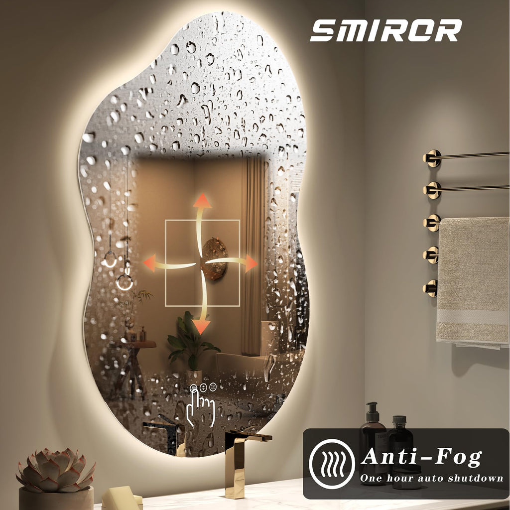 24x36 Irregular Backlit Led Lighted Bathroom Vanity Mirror
