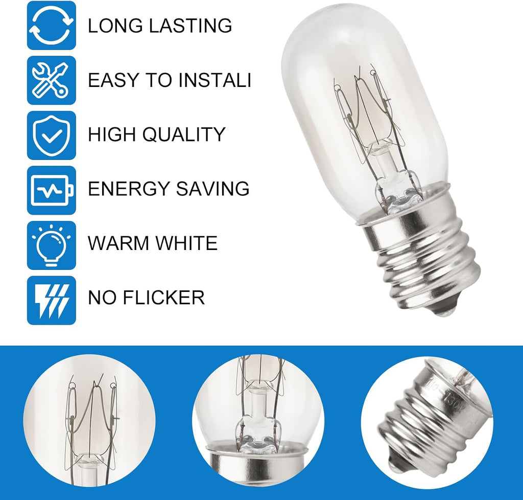 Microwave Bulb 110-130V Wide Voltage E17 T7 110-130V 25W,2 Pack