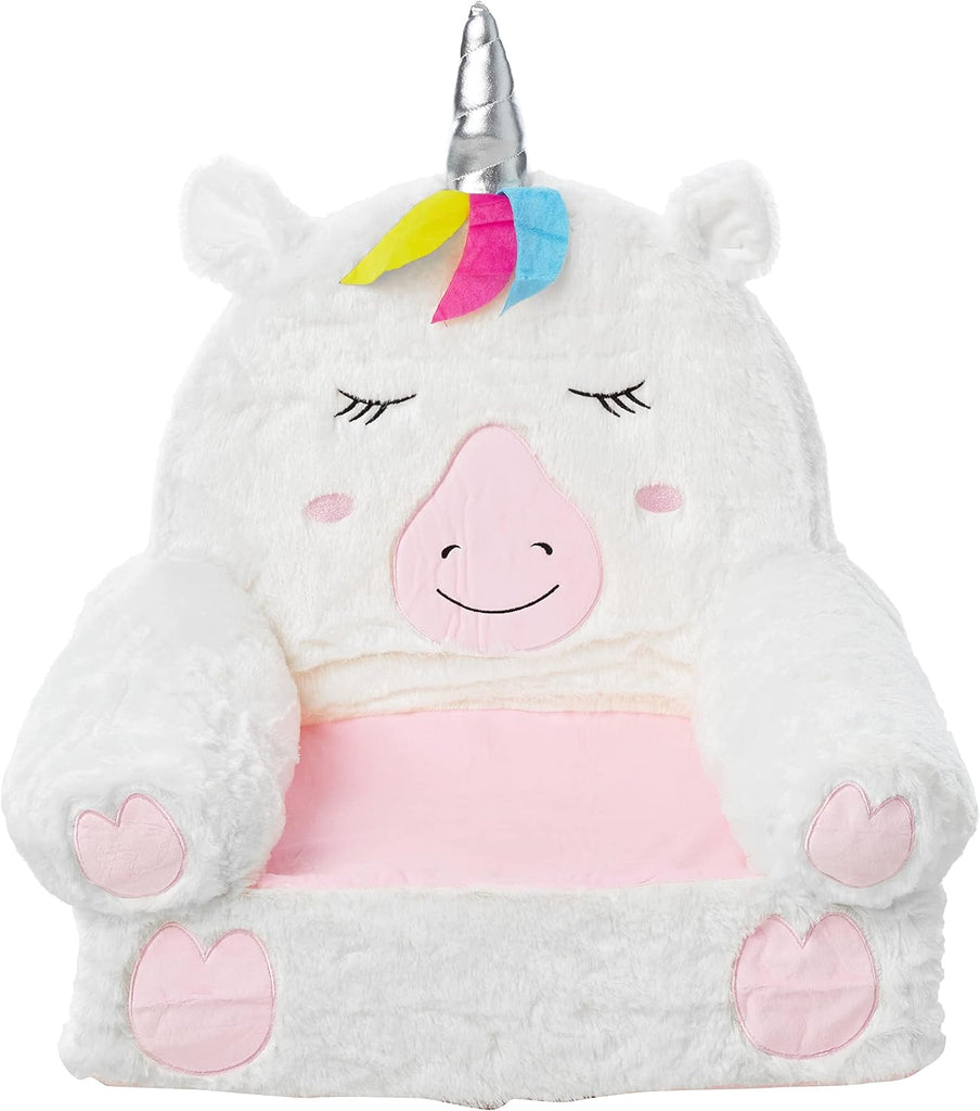 Children's Plush Toddler Chair, Easy to Clean, Unicorn, Medium, Multicolor