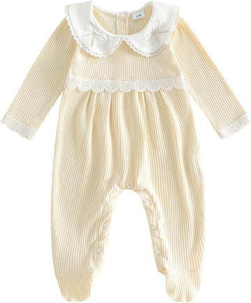 Newborn Coming Home Outfit Footed Romper Baby Girl Fall Clothes