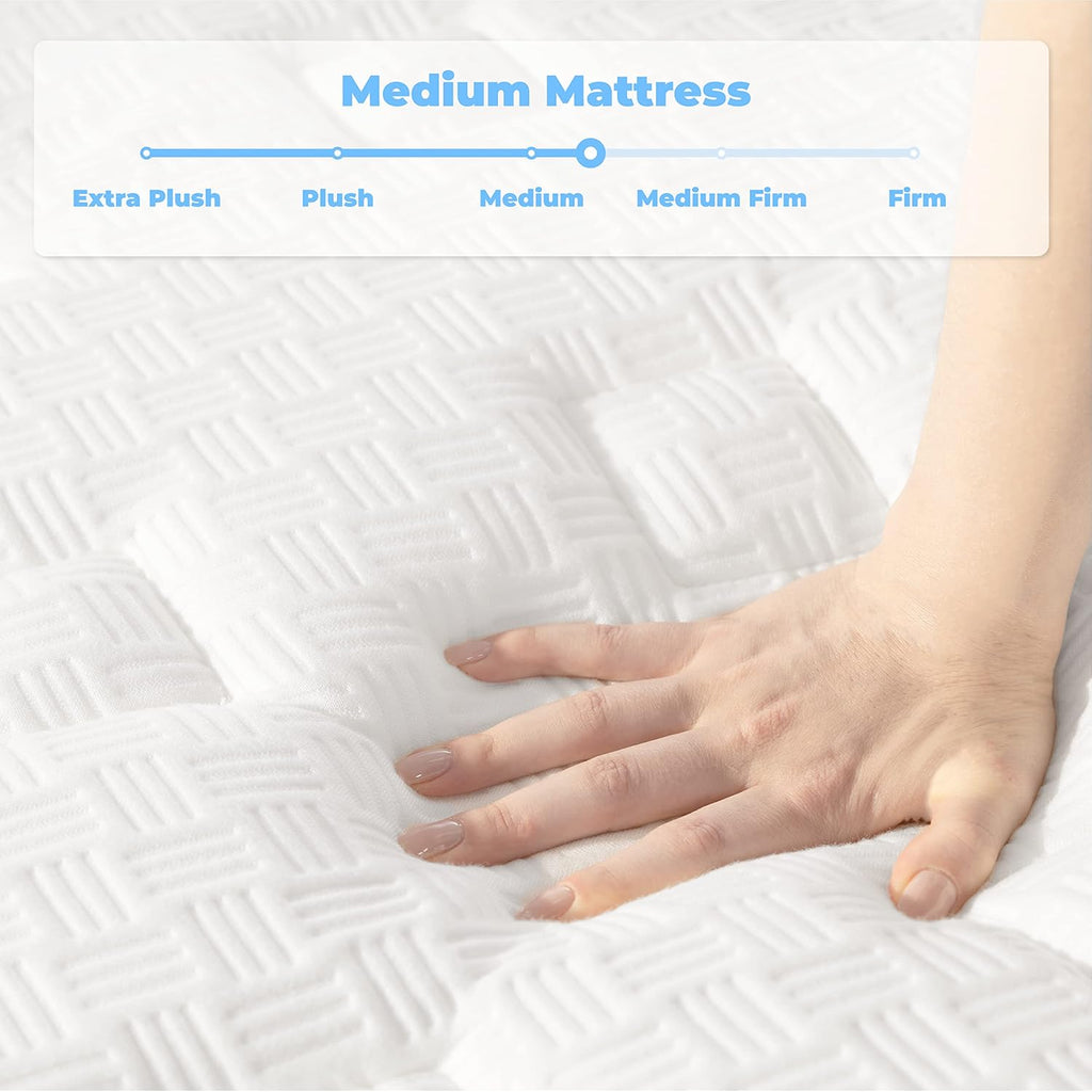 12 Inch Cal King Mattress, Gel Memory Foam Pocket Spring, Medium | Hybrid Bed Mattress in a Box, Cooler Sleep &