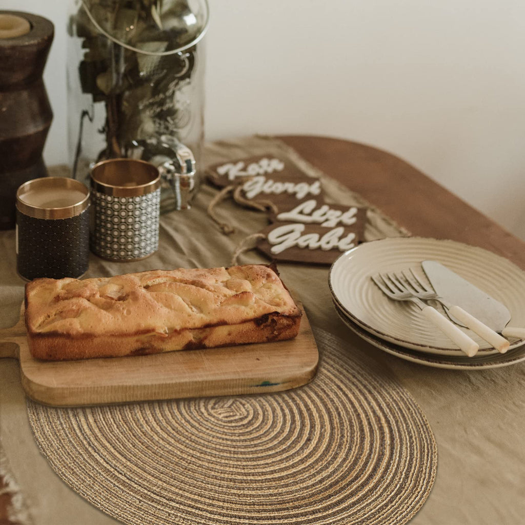 Round Braided Placemats Set of 4 Place mats for Dining Tables Woven Heat Resistant Table Mats 15 inch for Fall(E