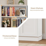 71" Tall Book Shelf and Bookcase with Doors, 6 Tier Wooden Bookshelf with Storage Cabinet
