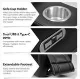 Power Home Theater Seating, Set of 2 PU Leather Electric Recliner Chair with USB Tape-C Ports, LED Light