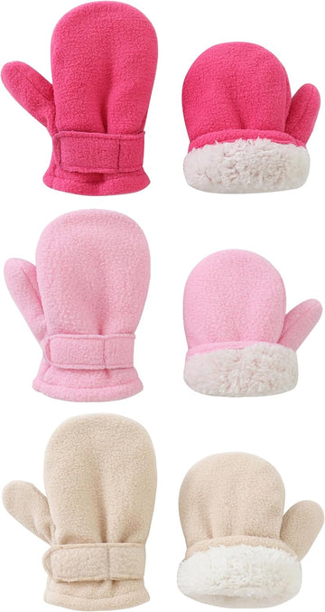 3Pack Baby Toddler Mittens Boy&Girl Winter Gloves Kids Warm Mittens