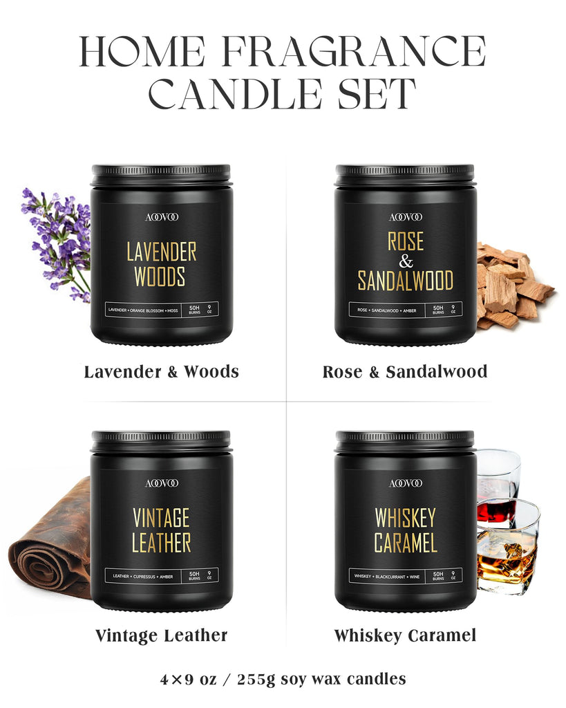 Scented Candles for Men - 4 Pack Candles Scented