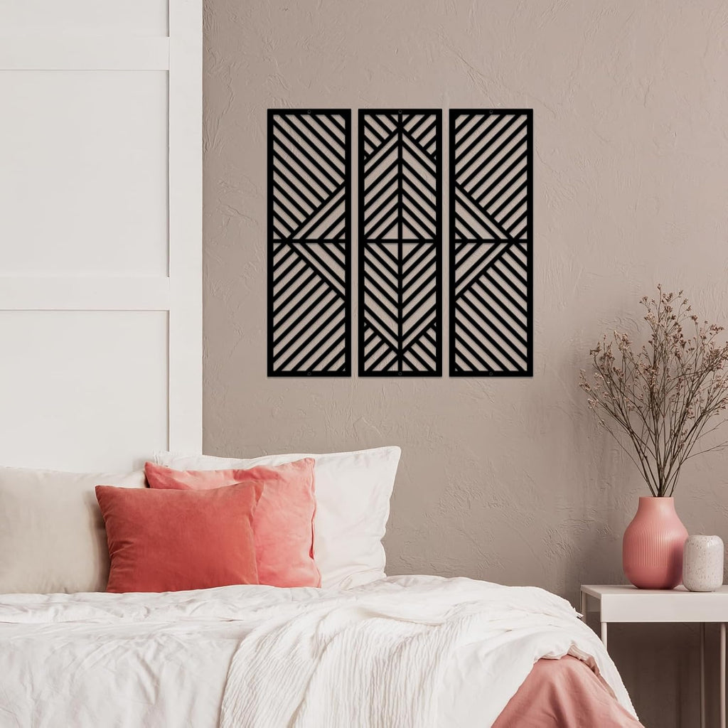 Geometric Home Metal Wall Decor, Minimalist Modern Wall Art - Set of 3