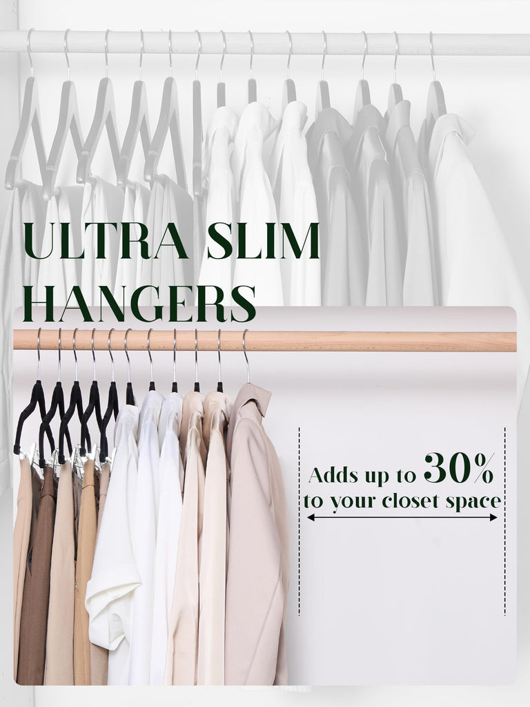 Velvet Pants Hangers 36 Packs, Skirt Hangers with Clips - Black