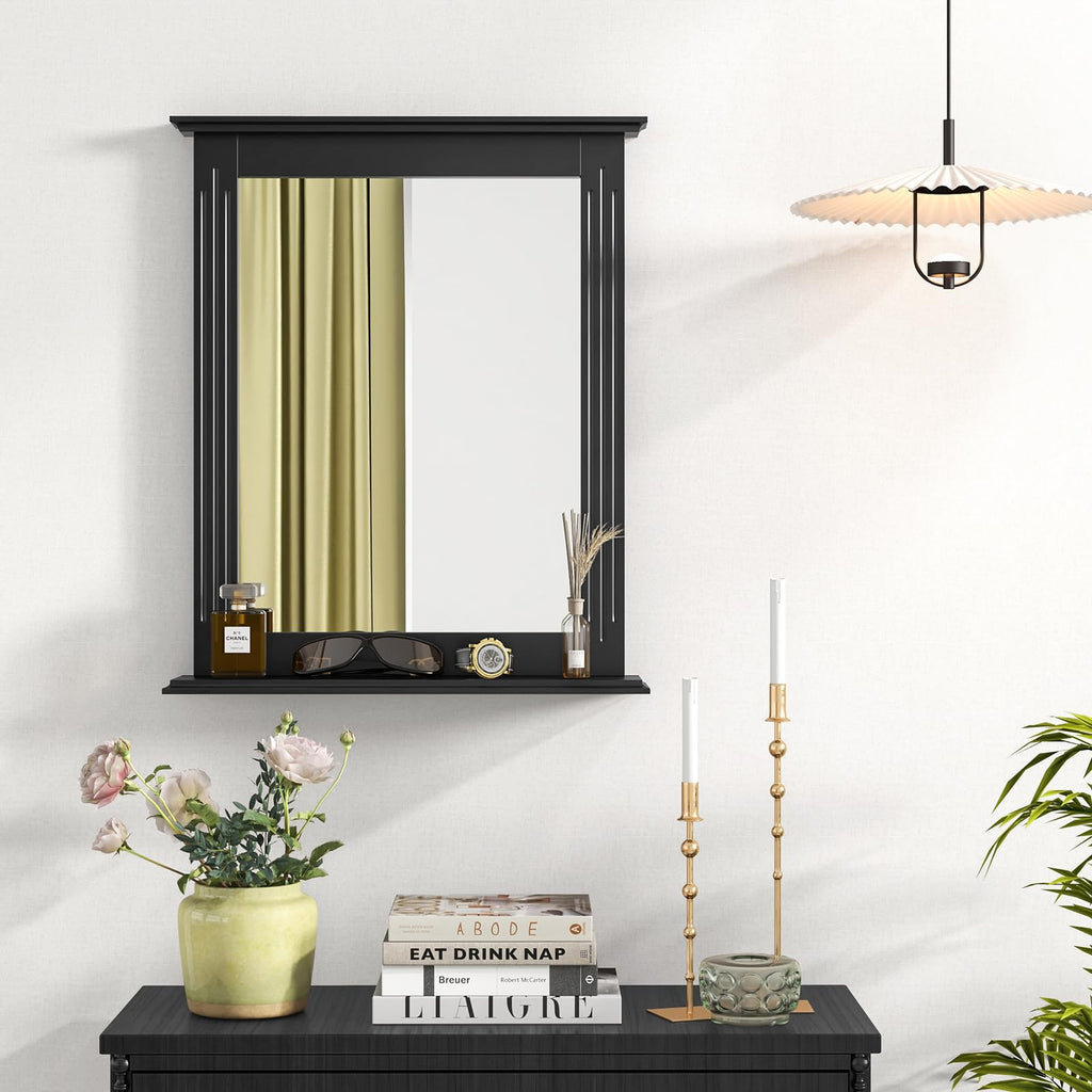 Bathroom Mirror with Shelf, Rectangle Over Sink Mirror, Hanging Vanity Mirror for Dressing Room Washroom Bedroom
