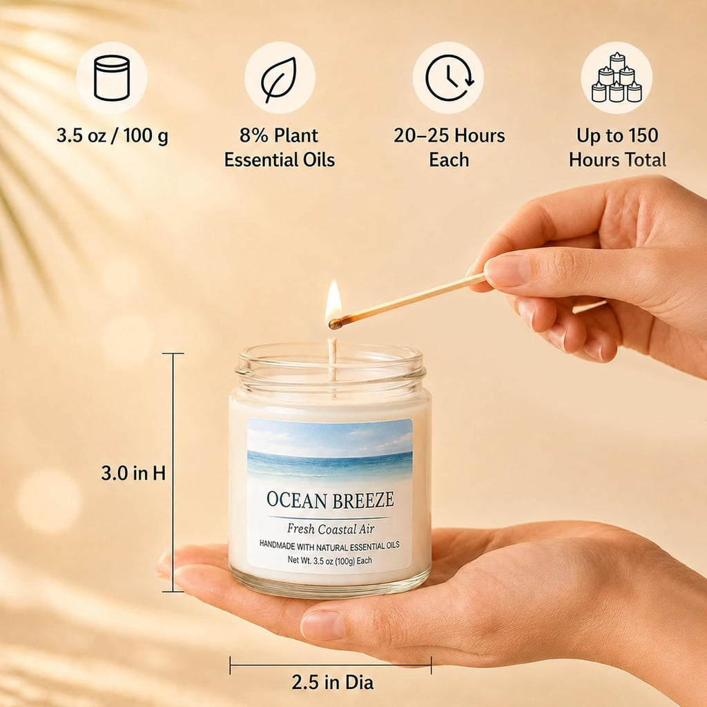 21 oz Scented Candles Set, 6 Pack Soy Candles - Set of 6