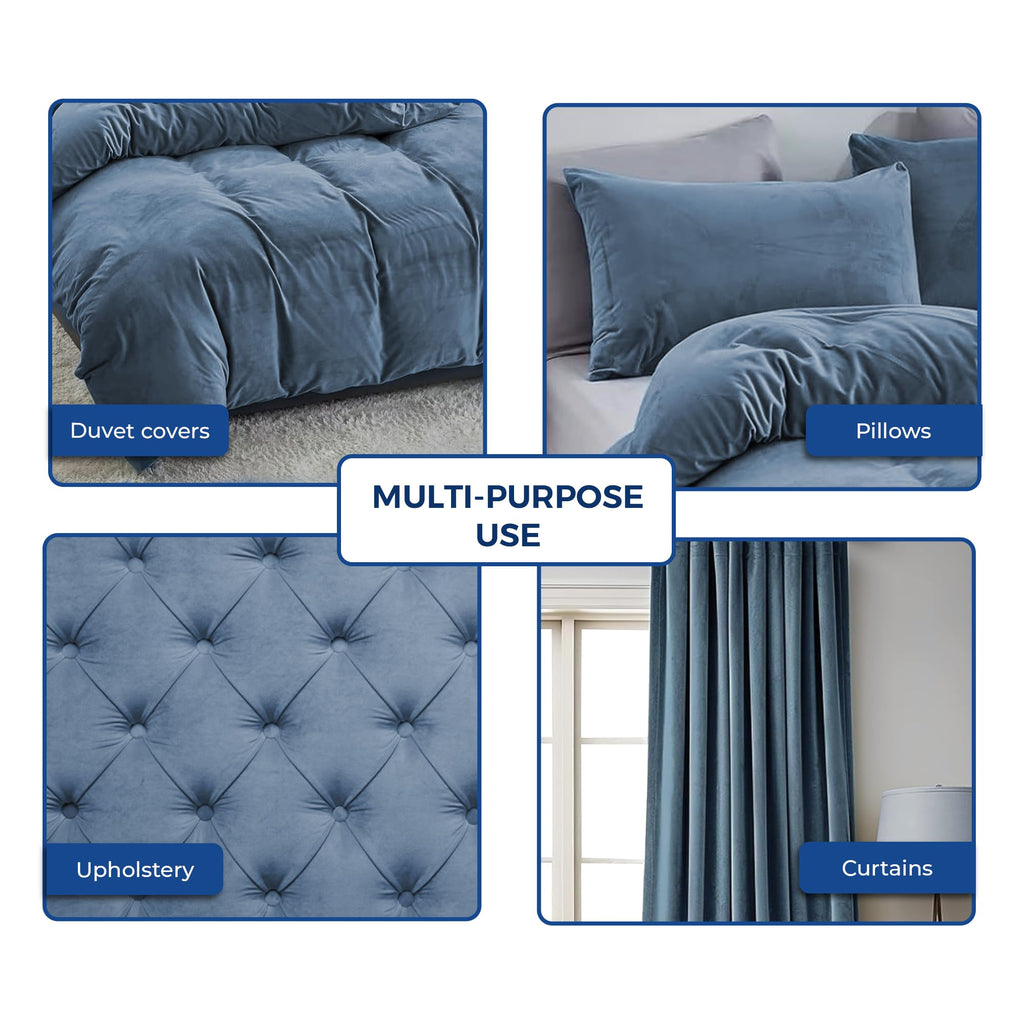 58-Inch Wide Premium Velvet Material Fabric for Drapery, Upholstery, and Bedding, 100 Percent Polyester Velvet Cloth