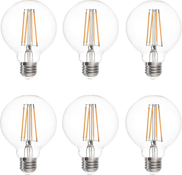 G25 globe Edison light bulbs 8W 1000LM(100W incandescent Equivalent) E26 dimmable Vintage Round LED Vanity Light Bulb