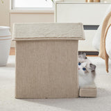 Cat Beds for Indoor Cats,Cat Houses,Cat Cave with Orthopedic Cushion,Foldable Cat Condos,Hideaway,Shelter,Beige Cat
