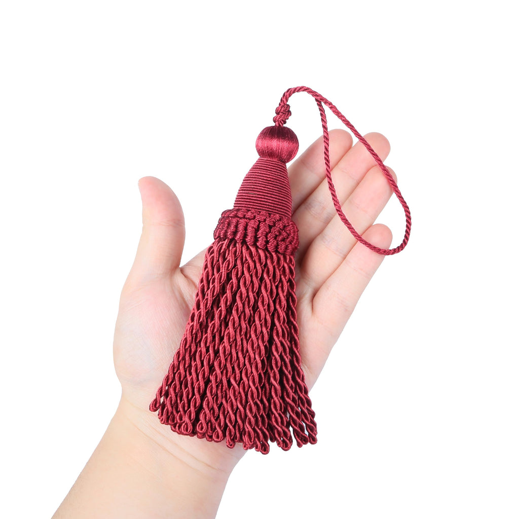 Tassels with Loops, DIY Decorative Tassel,Red - 2 Pack