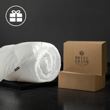 Luxury White Goose Feather Down Fiber Comforter Full Queen, 100% Cotton All Season Duvet Insert Quee