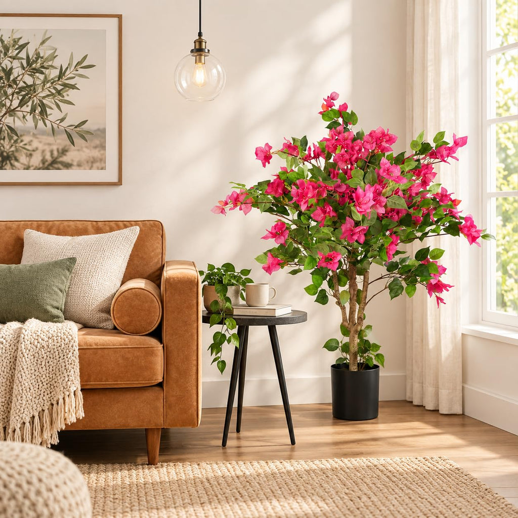 3FT Artificial Bougainvillea Tree, Faux Bougainvillea for Indoor Outdoor Decor, Lifelike Bougainvillea Artificial