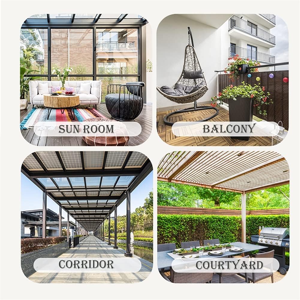 2 Panels Waterproof UV Protection Outdoor Curtains Privacy Screen, Stripe Printing Insulated Blackout Indoor Outdoor