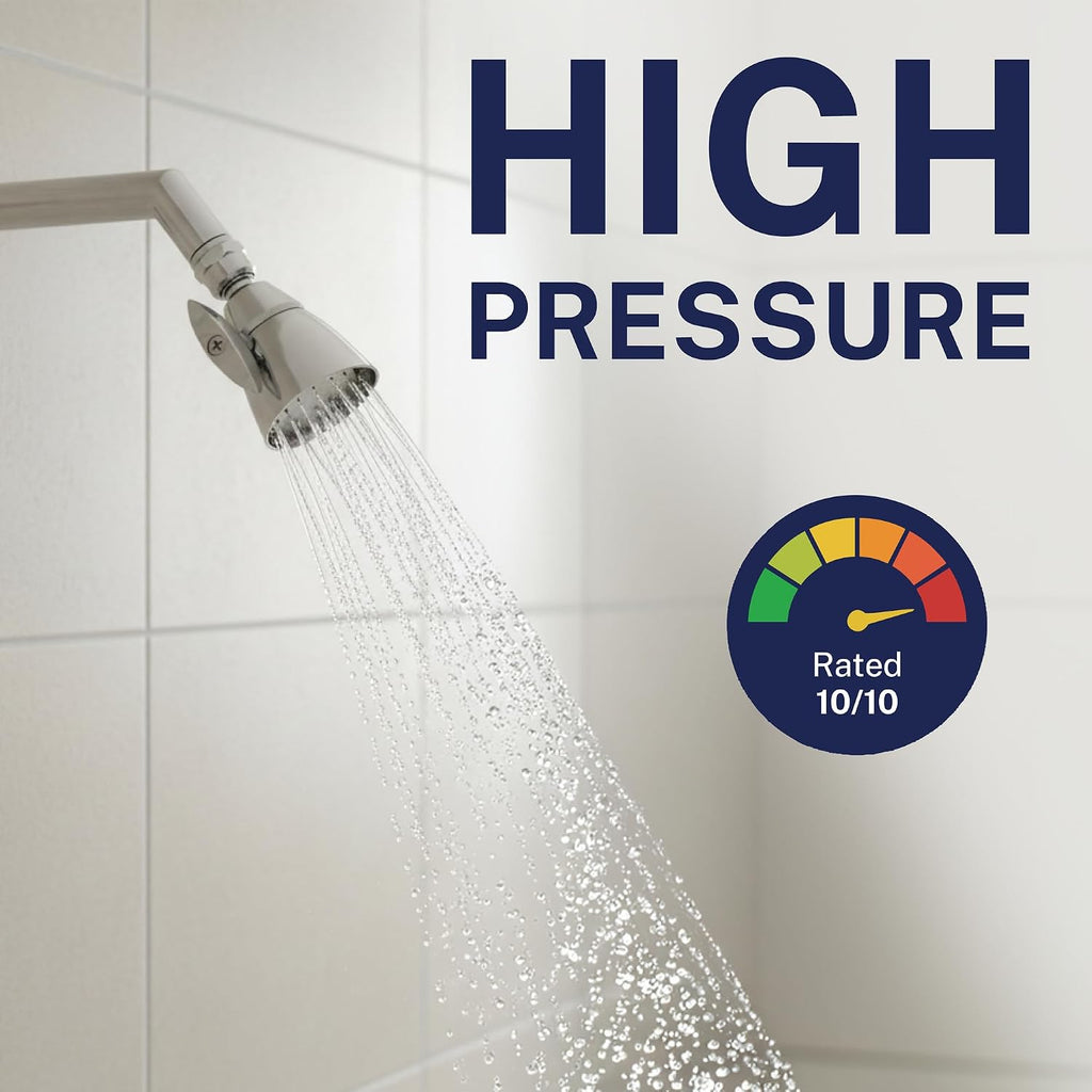 Solid Metal 2 Inch High Pressure Shower Heads - CHROME - 2.5 GPM Shower Heads High Pressure