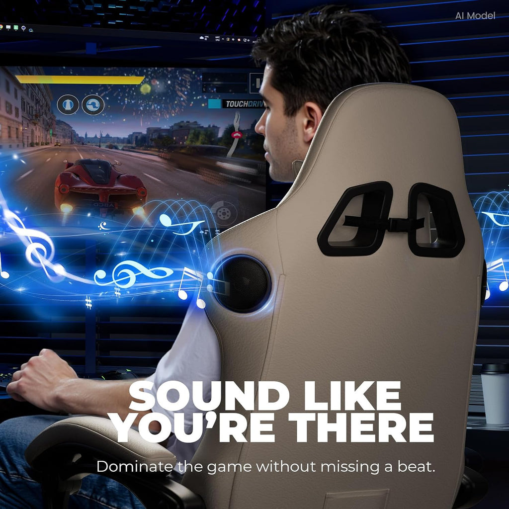 Gaming Chair with Speakers ACE-PRO, Computer Video Game Chairs with Footrest for Adults, Built-in Speakers, App