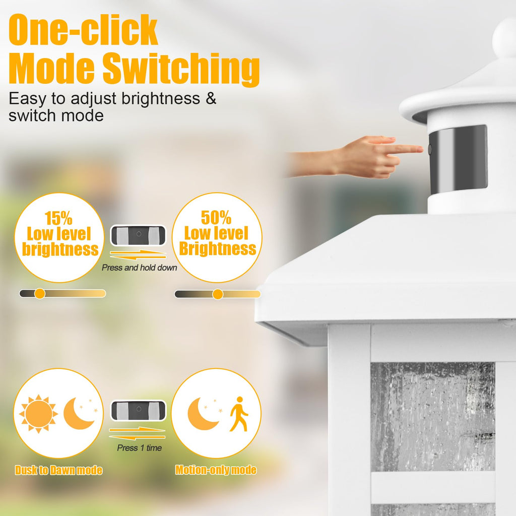 Dawn to Dusk Motion Sensor Exterior Wall Light Fixtures