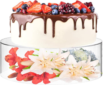 12 Inch Clear Acrylic Cake Stand, Round Cupcake Display Holder with Hollow Bottom, Dessert Stand for Wedding Birthday