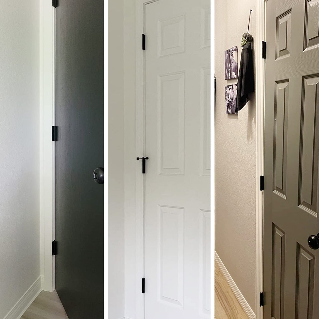 Rounded Matte Black Door Hinges 3.5 Inch 5/8" Radius Flat 30 Pack