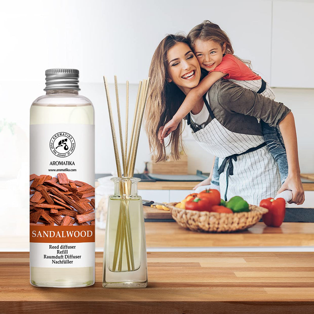 Reed Diffuser Refill Sandalwood 6.8 Fl Oz - 200ml - Room Diffuser Refill - Home Fragrance - Scented Diffuser - Fresh