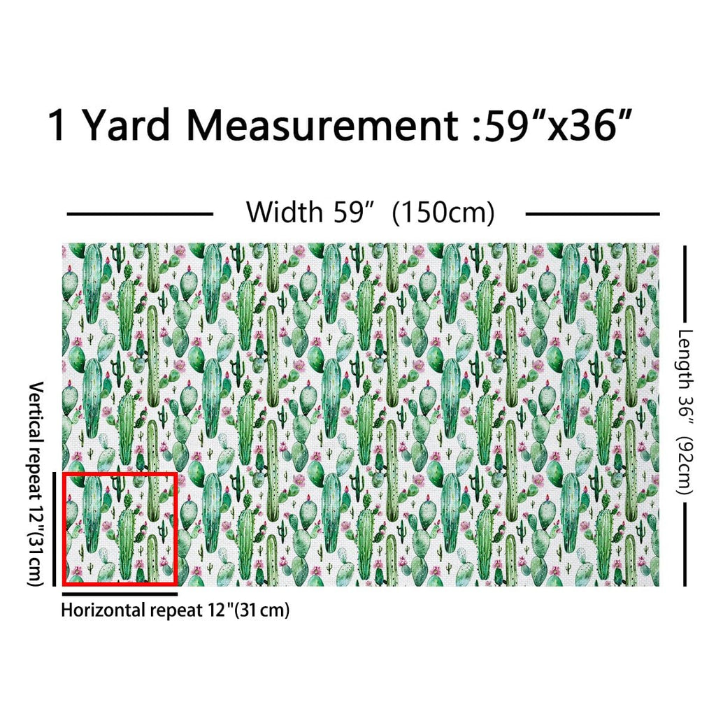 Cactus Natural Fabric By The Yard Decorative