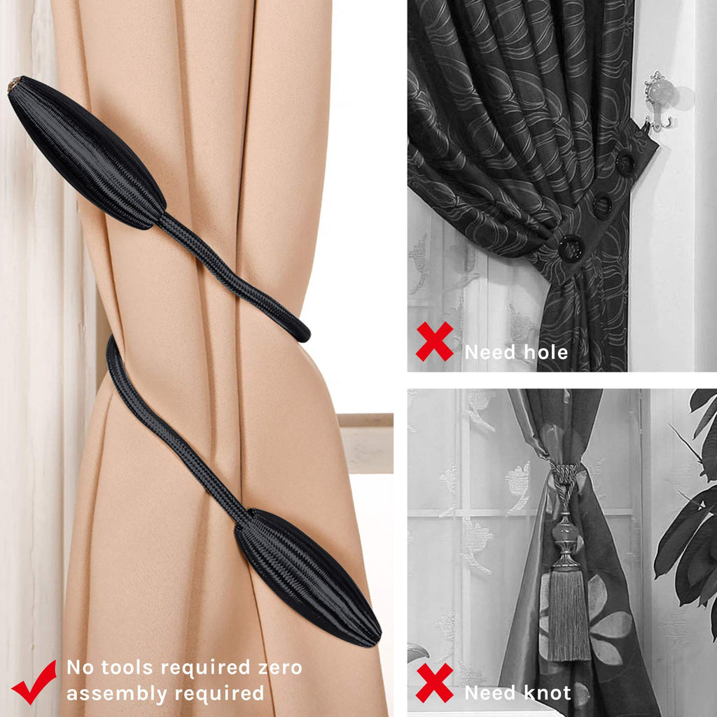 DIY Curtain Tiebacks Clips Crystal Decorative Creative Twist Drape Tie Backs European Style Random Modelling - 4 Pack