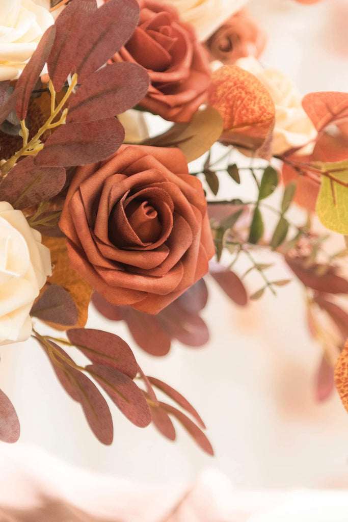 Artificial Rose Flowers 50pcs Foam Roses w/Stem for DIY Wedding Bouquets Centerpieces Bridal Shower Party Home