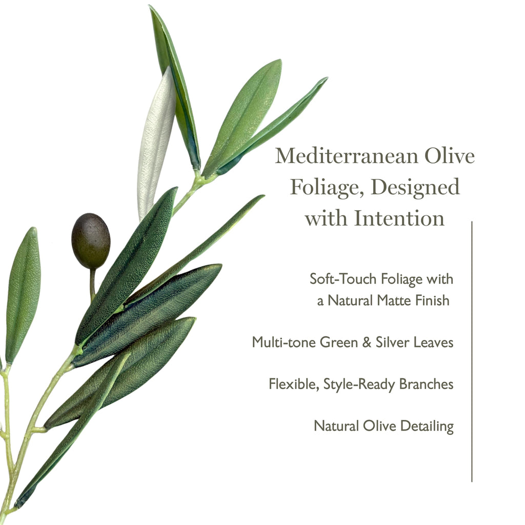 4.5 ft Faux Olive Tree, Real Touch Artificial Olive Tree Indoor, Realistic Thick Trunk, Premium Small Olive Tree