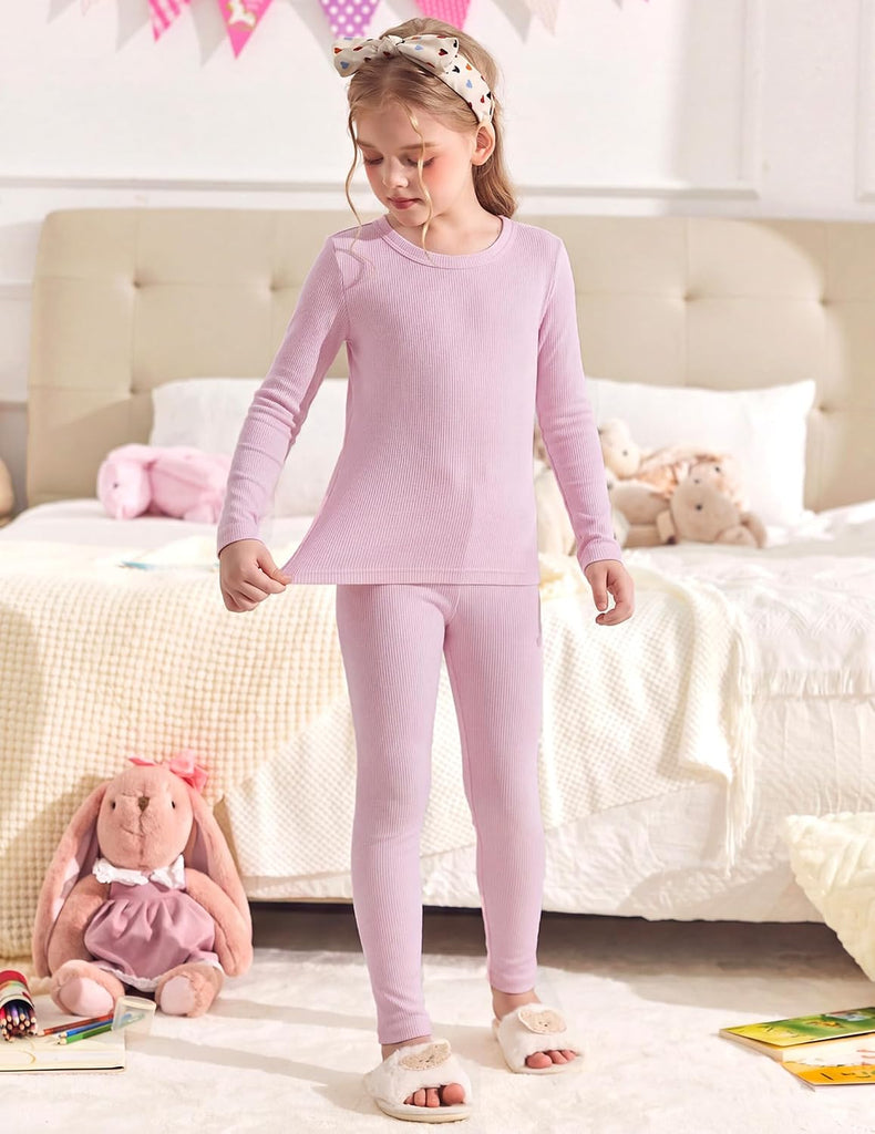 Girls Pajamas 2 Piece Snug Fit Kids Pjs Set Long Sleeve Sleepwear