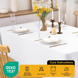 10-Pack White Tablecloths for Rectangle Tables, 60 x 102 Inches, Stain-Resistant Polyester Fabric fo