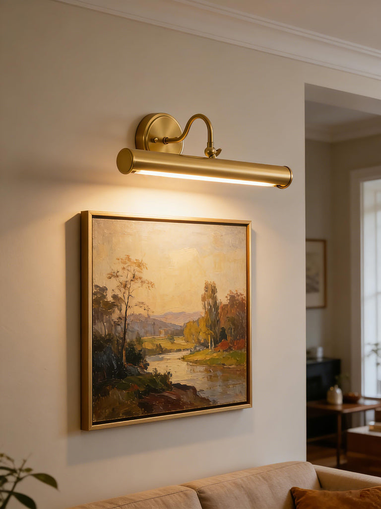 Hardwired Picture Lights for Wall,22 Inch Brass Vintage Picture Sconce,E12 Base,330° Rotatable,3-Light Gallery Art