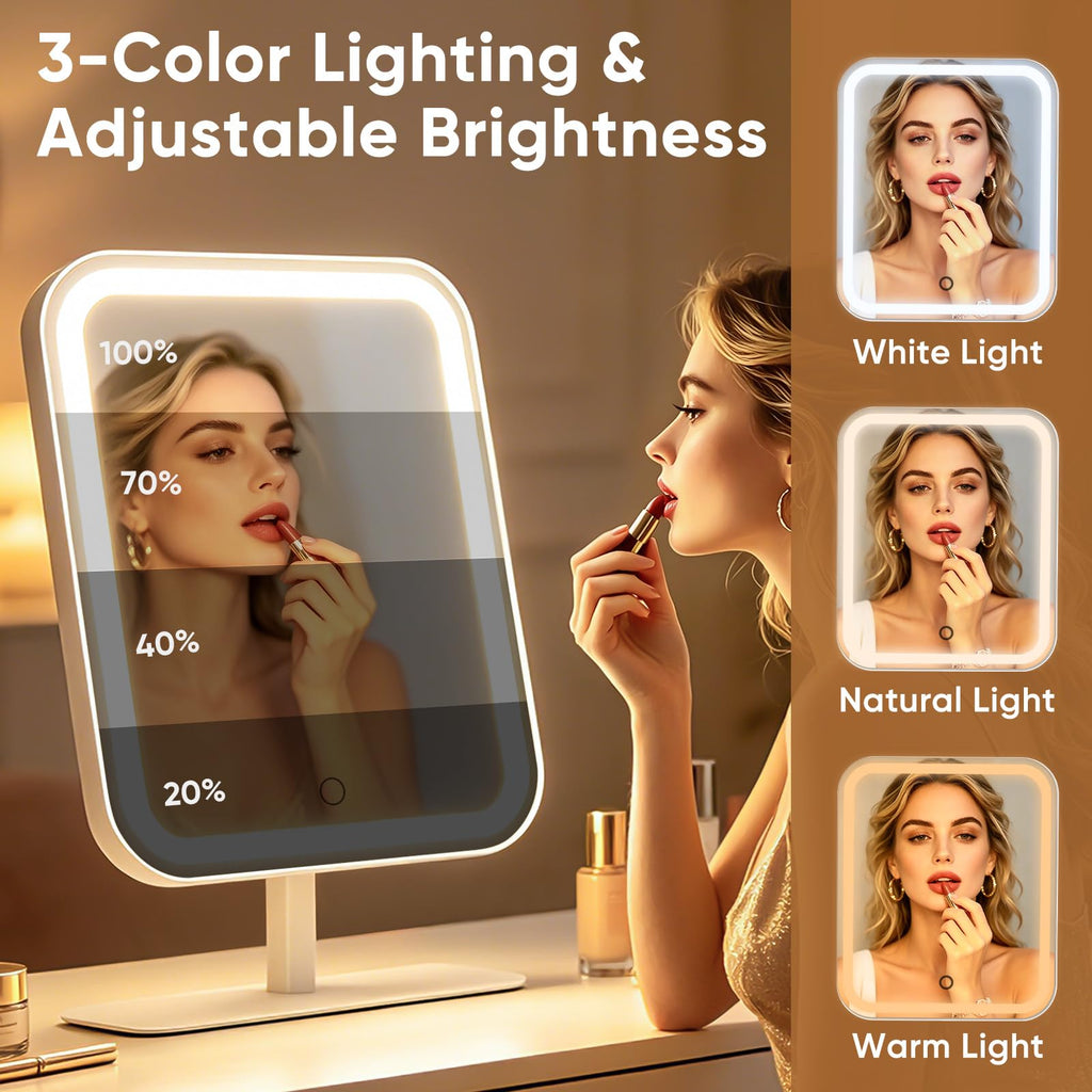 Large Lighted Vanity Makeup Mirror with 30X Magnifier