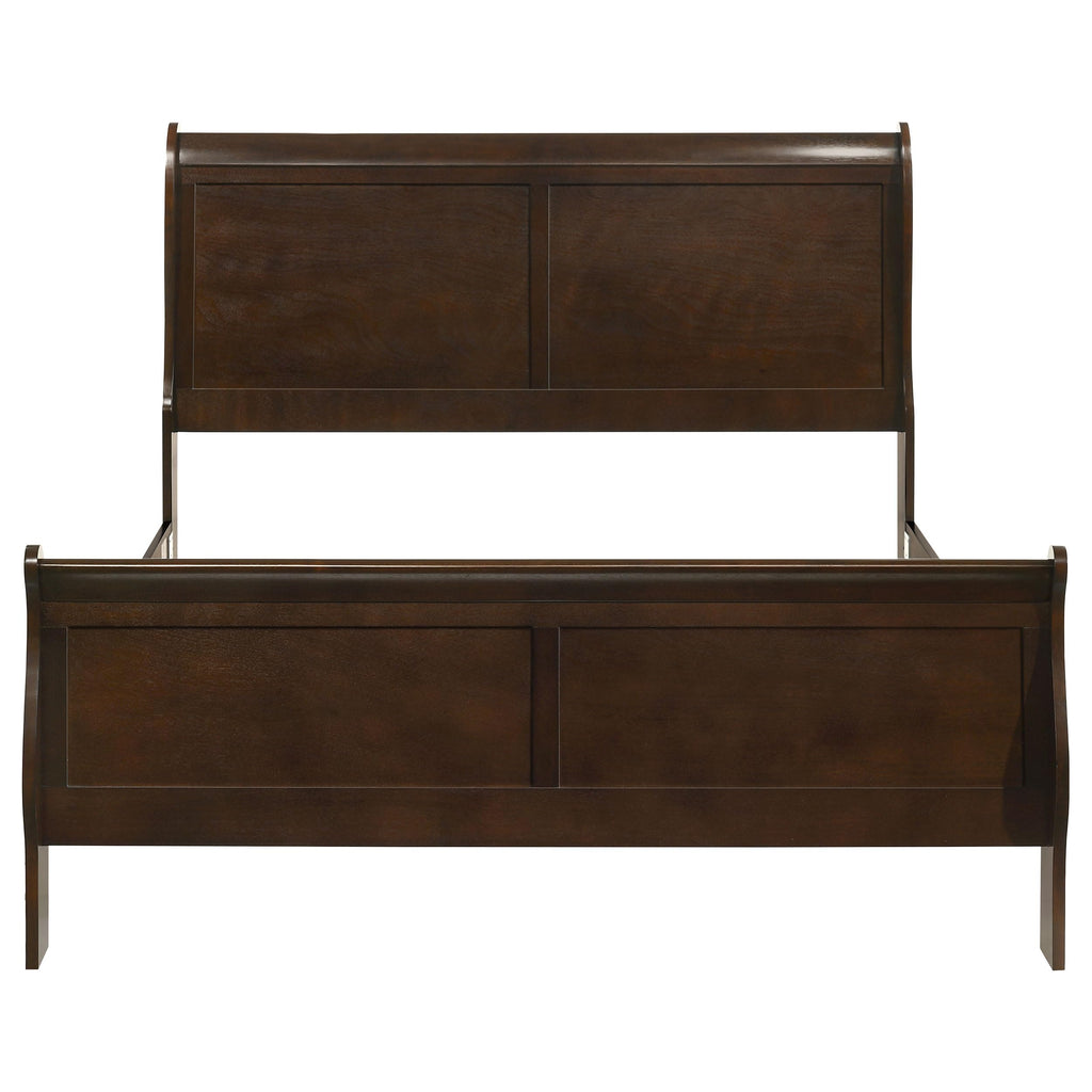 Louis Philippe Queen Traditional Sleigh Bed, Cappuccino 202411Q