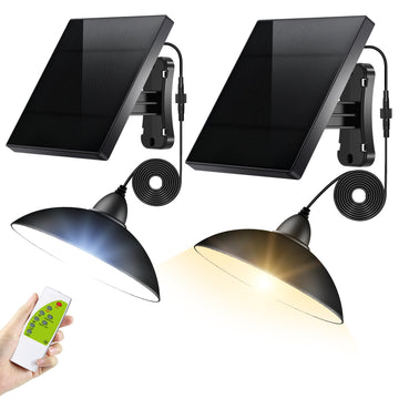 Solar Pendant Lights, 2 Pack 4000mAh for Chicken Coop & Shed