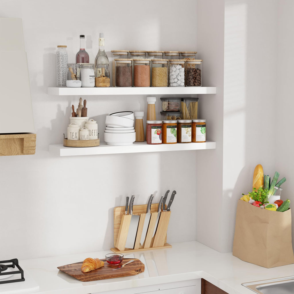 Floating Shelves for Wall, 36 inch White Wall Shelves Set of 2